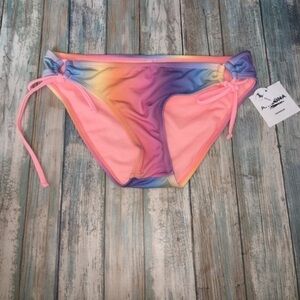 NWT Arizona Jean Company Rainbow Bikini Bottoms Side Tie Women’s Small